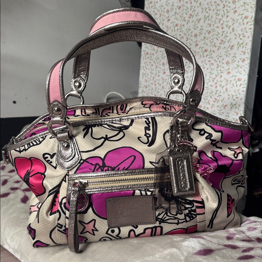 Coach Poppy Petal print nylon bag